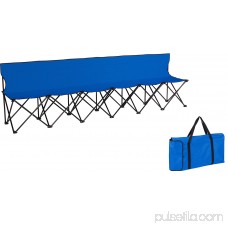 Portable Sports Bench With Back - Sits 6 People - By Trademark Innovations (Blue) 554644706